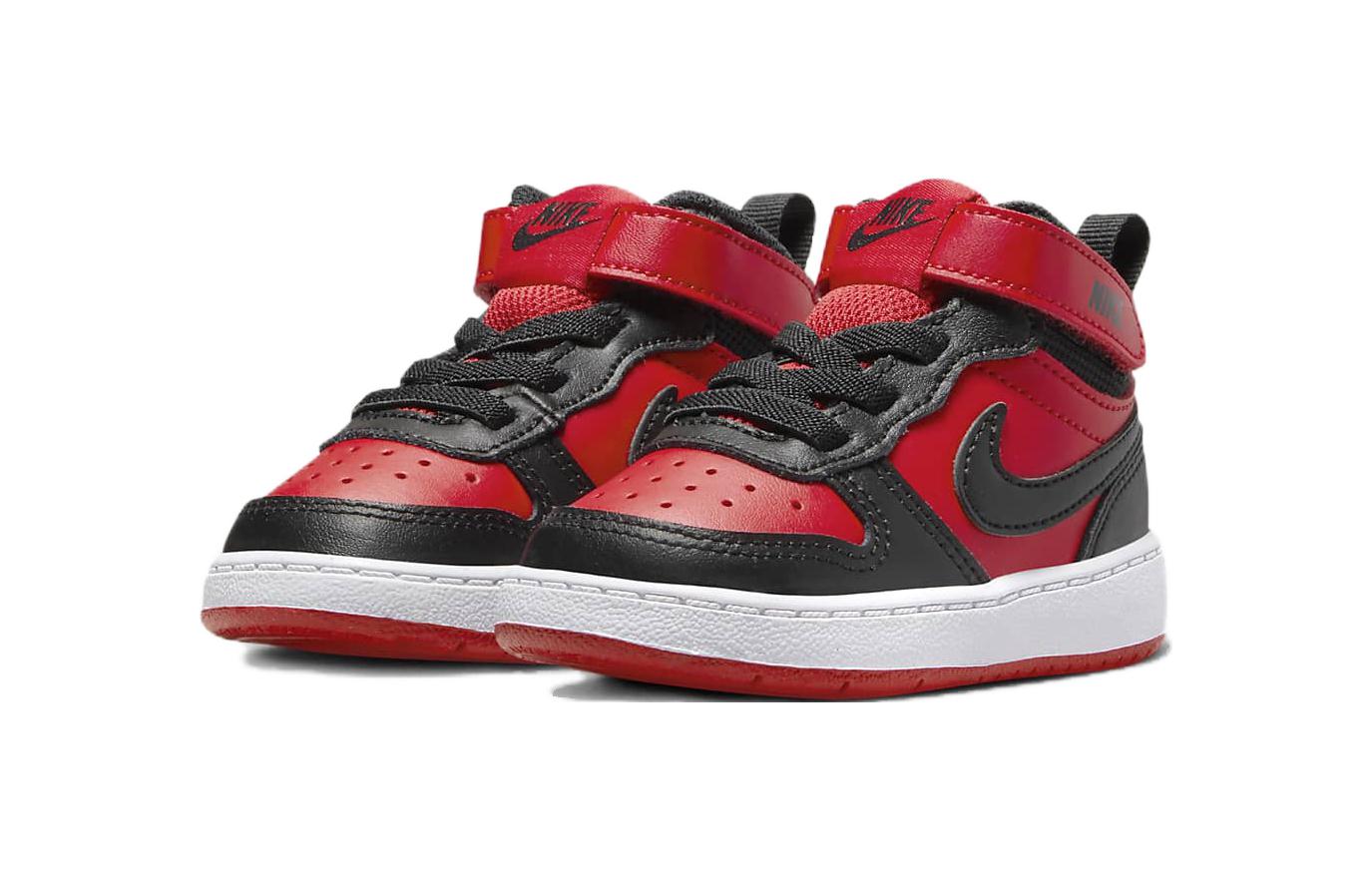 

Nike Court Borough Mid 2 Устойчивые к истиранию кроссовки Mid Top для малышей Красный Черный