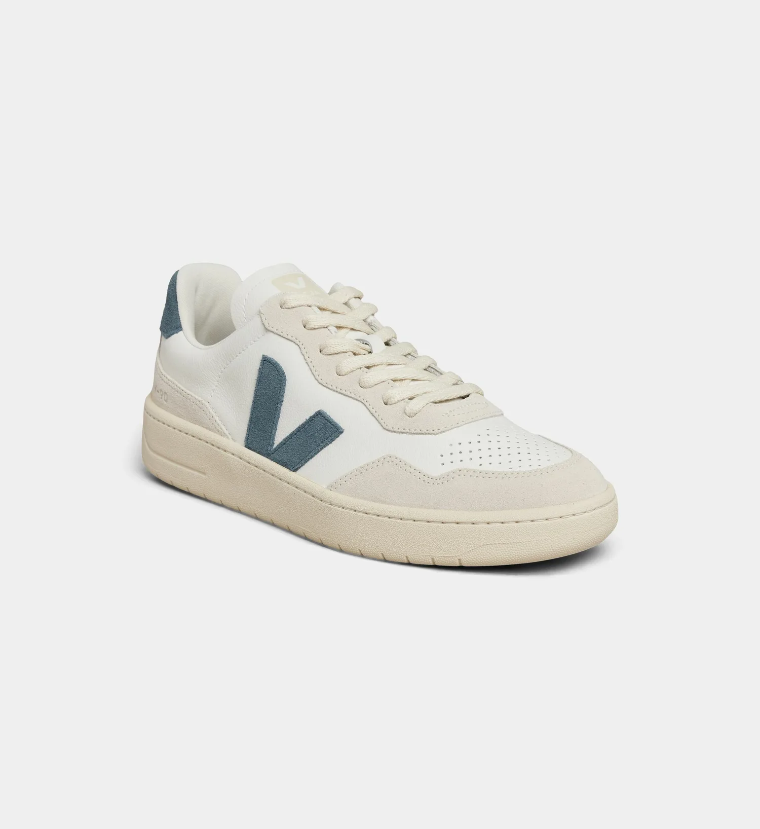 Низкие кеды V-90 O.T из кожи O.T. (Organic Traced) VEJA, синий — фото 2