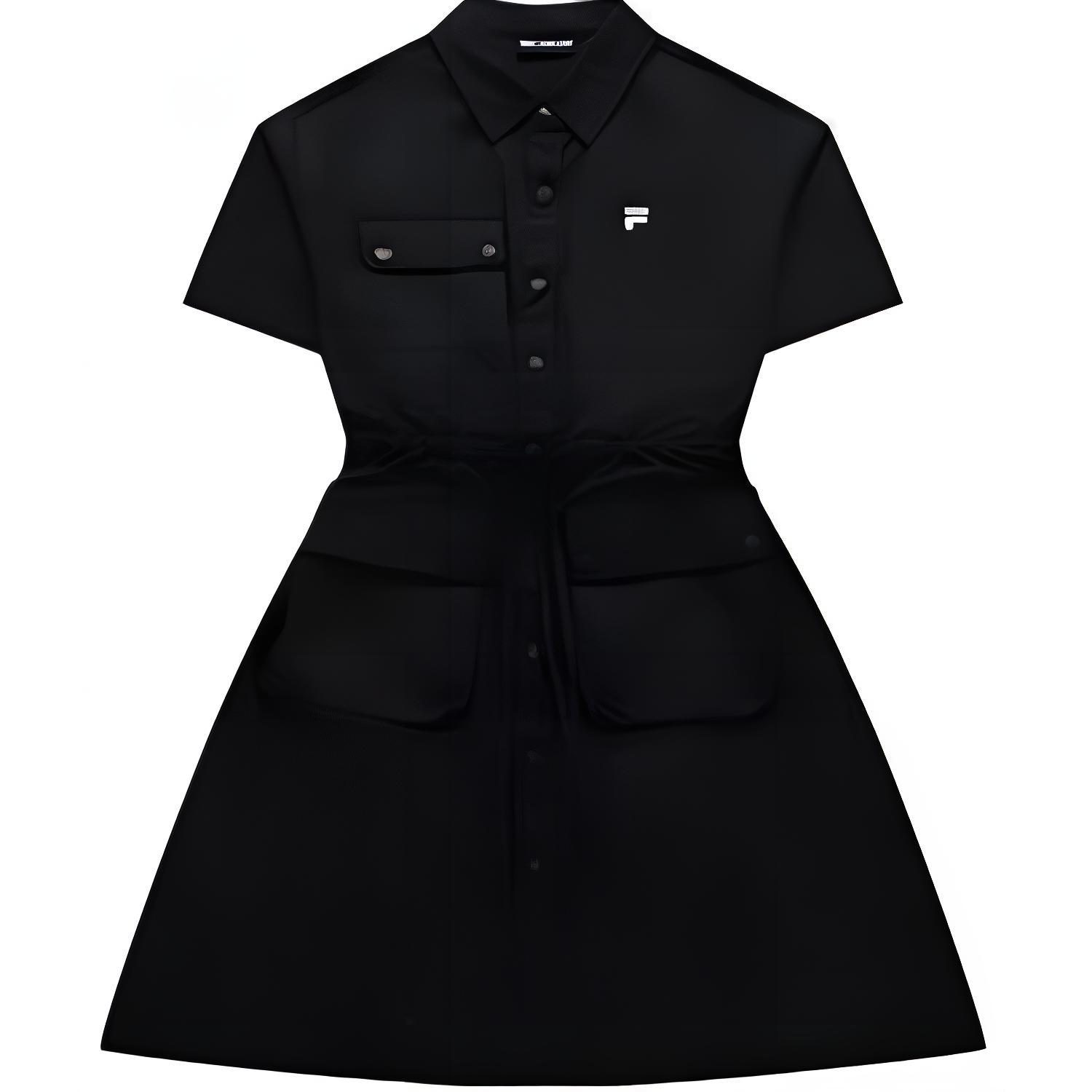 

SS24 Женское платье с короткими рукавами Jet Black FILA FUSION