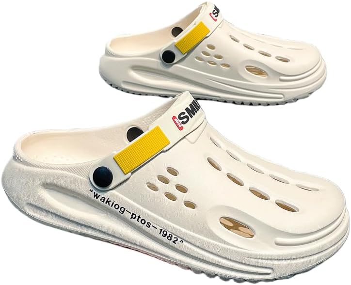 

Мужские модные дышащие слипоны-клоги - удобная подошва против скольжения, летние пляжные сандалии с толстой платформой для дома, улицы и сада Hchctry, бежевый