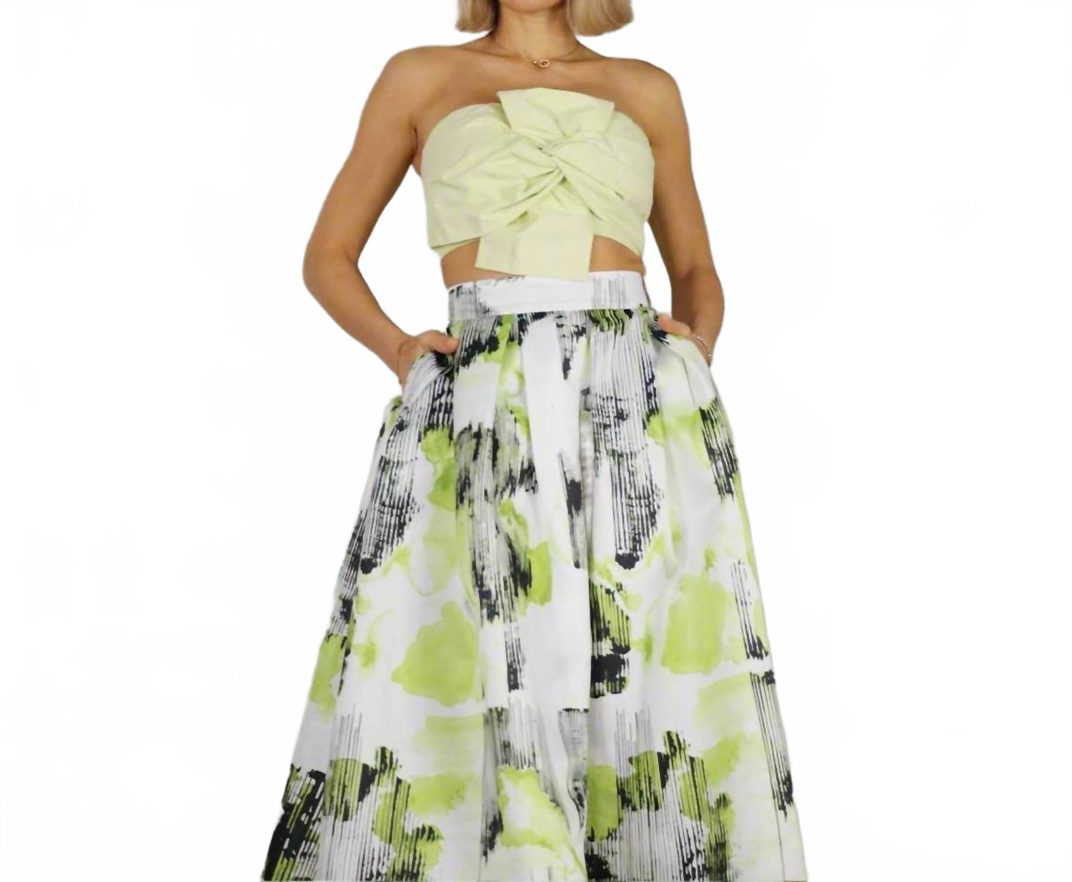 

Сэди плиссированная юбка в желто-зеленой расцветке Mulla