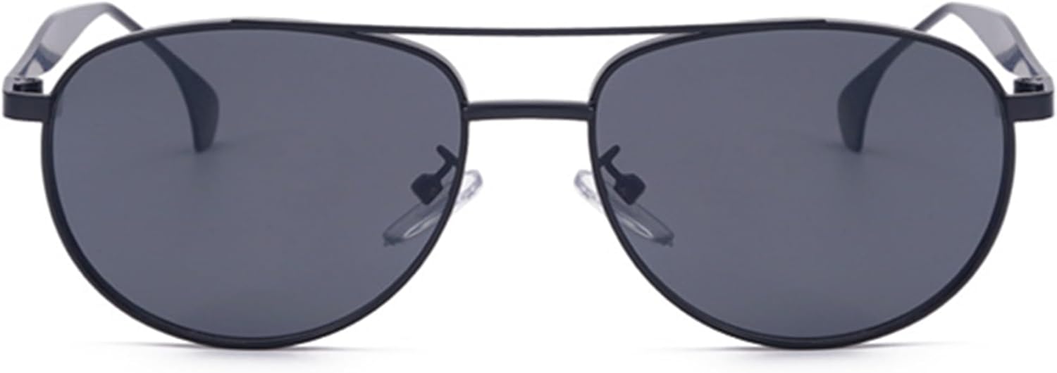 

bullabulling Винтажные солнцезащитные очки-пилот с двойной оправой 70-х годов для женщин и мужчин. Классические очки для активного отдыха в овальной оправе, дорожные очки, Black Gray