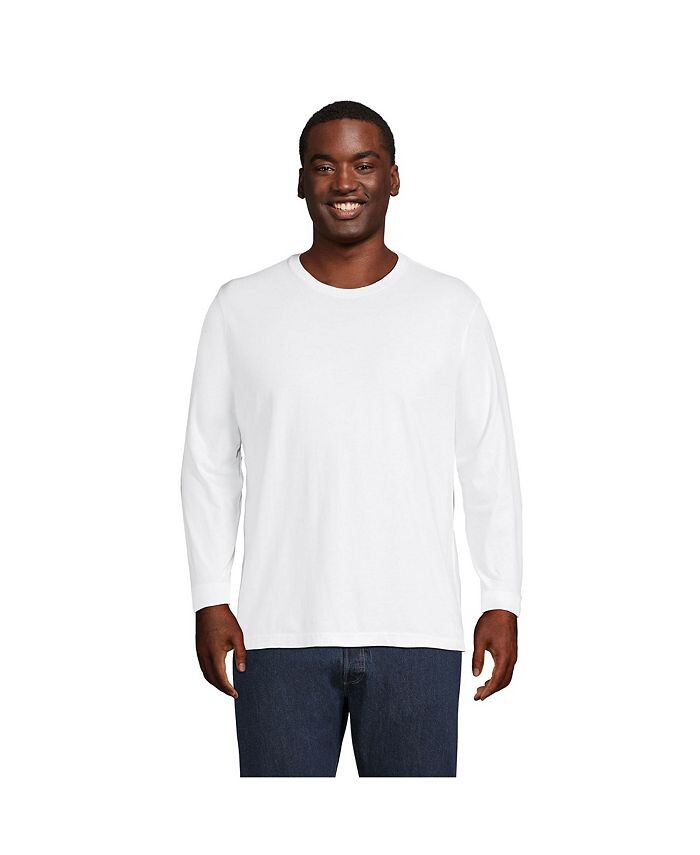

Мужская футболка Big and Tall Super-T с длинным рукавом Lands' End, белый