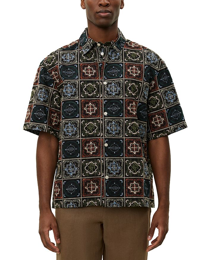 

Ларри Рубашка из хлопка с принтом "Плитка" Les Deux, мультиколор