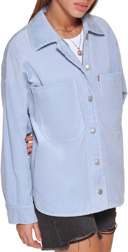 Женская куртка-рубашка Levi's Bull из хлопкового твила (стандартные и большие размеры), Dusty Blue — фото 3