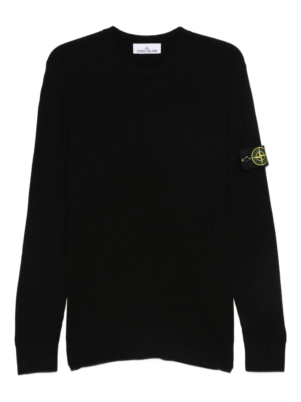 

Свитер с логотипом в рубчик Stone Island, черный