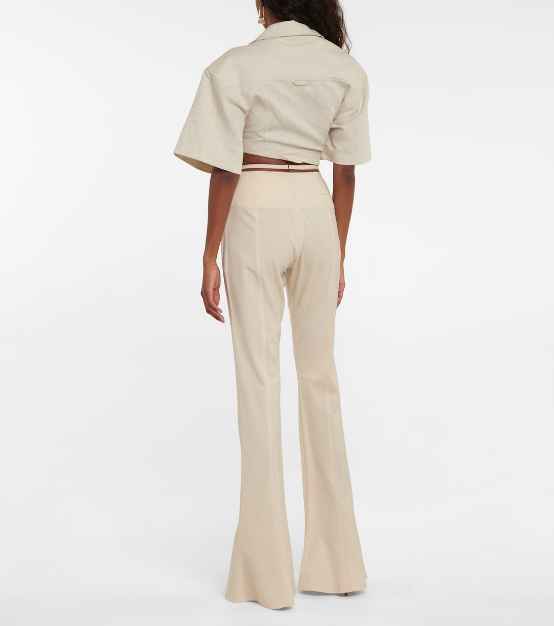 Брюки Le Pantalon Tangelo из смесовой шерсти Jacquemus, Off-White — фото 3