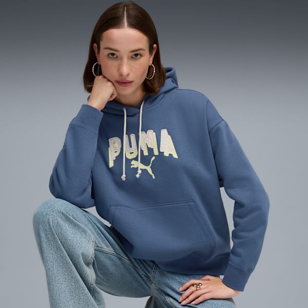 

Женская толстовка с капюшоном Puma Essentials Double Up, синий