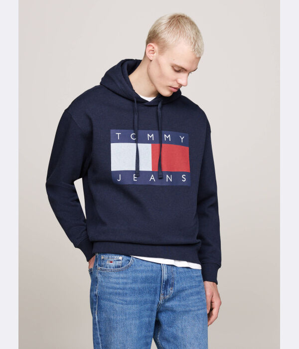 

Толстовка мужская Tommy Jeans свободного кроя с принтом, синий