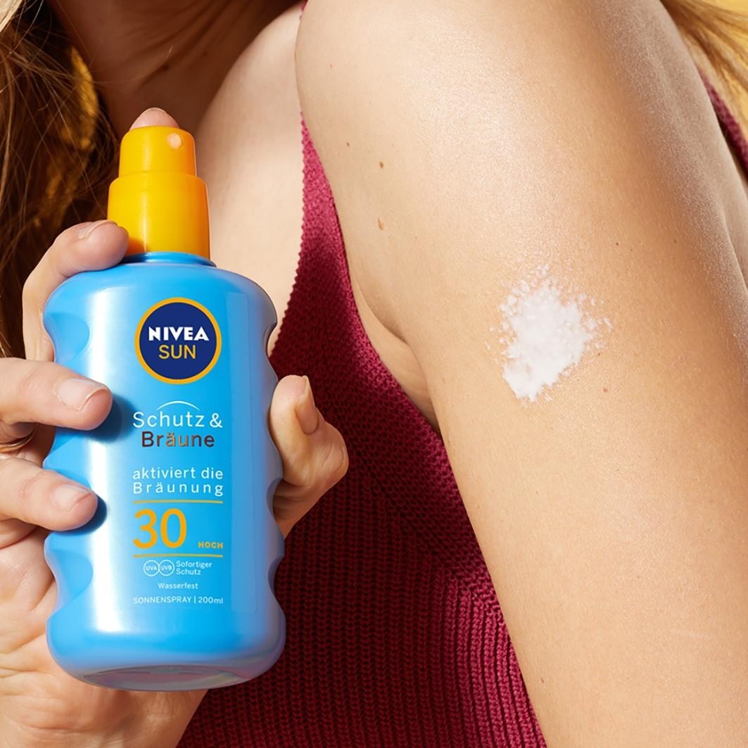 Солнцезащитный спрей nivea sun schutz & bräune lsf30 Nivea, объем 200 мл — фото 4