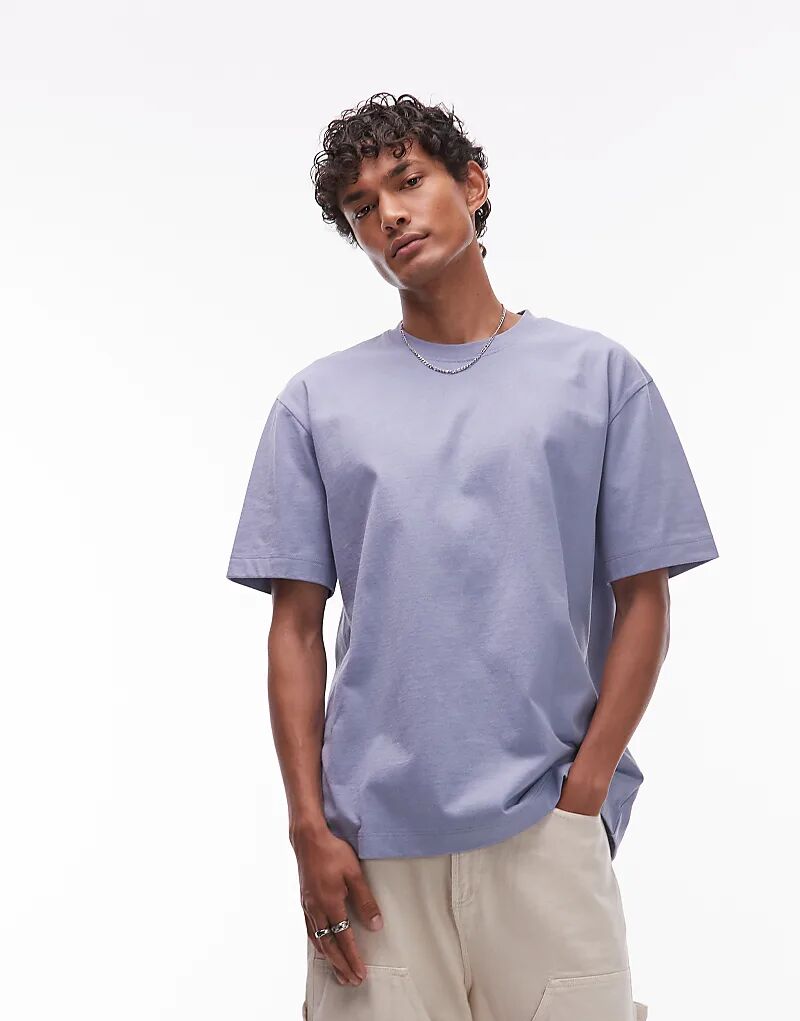 

Футболка Topman свободного кроя, средне-синего цвета