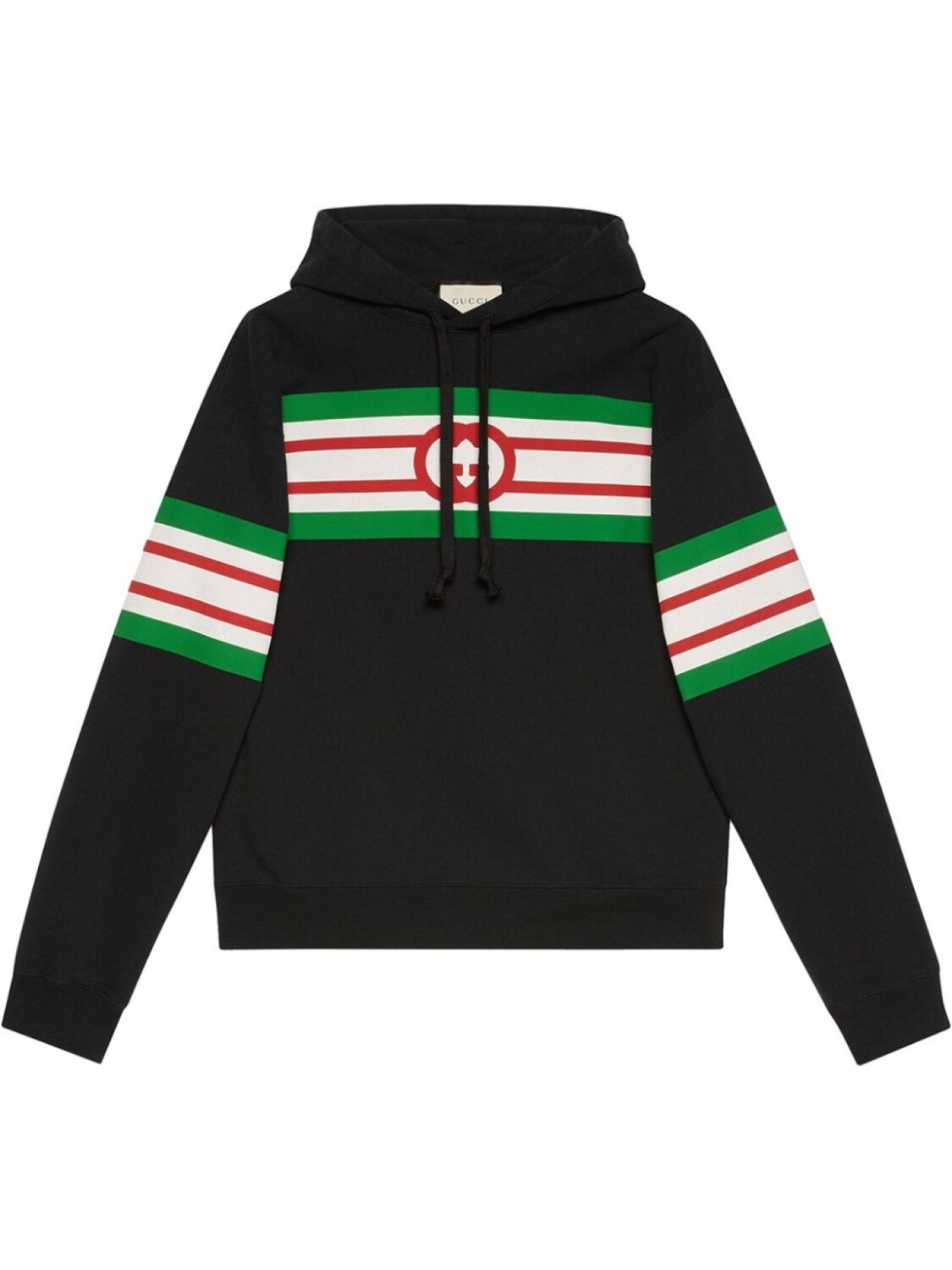

Gucci худи в полоску Interlocking G, черный