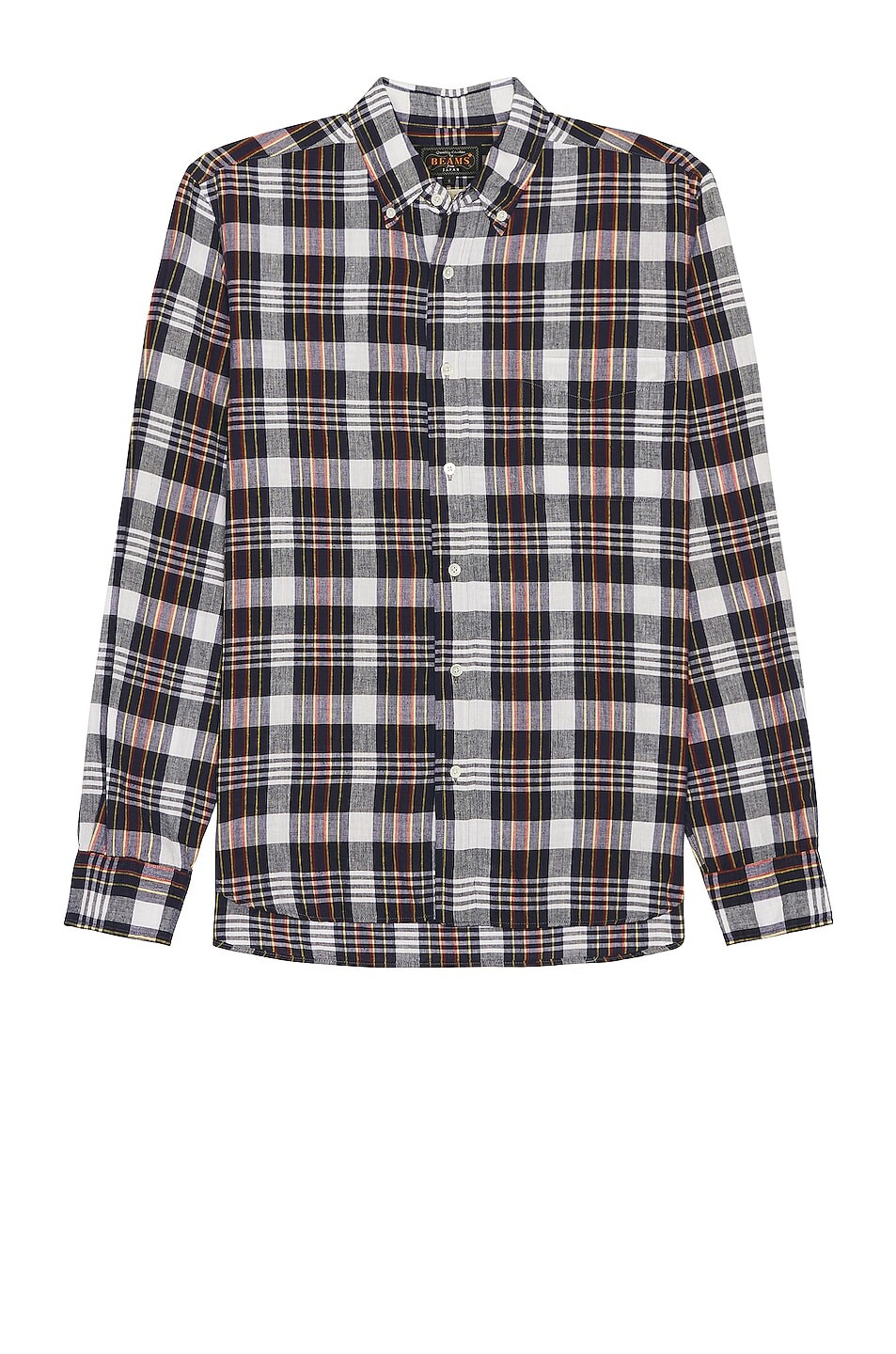 

Рубашка Beams Plus Indian Madras, темно-синий