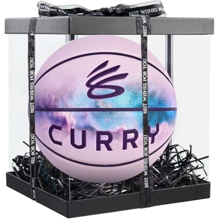 

Under Armour Баскетбольный мяч Curry 395 Pangu Collection, влаговпитывающий PU, светящийся Galaxy Pink, размер 7, для тренировок