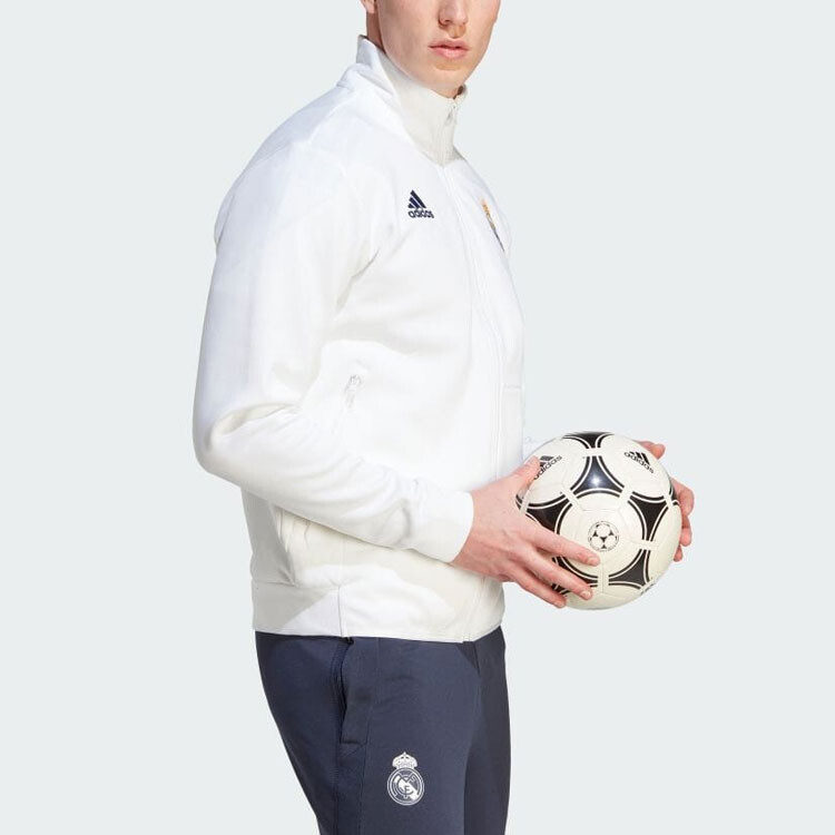Мужская куртка Real Madrid белого цвета Adidas, белый — фото 4