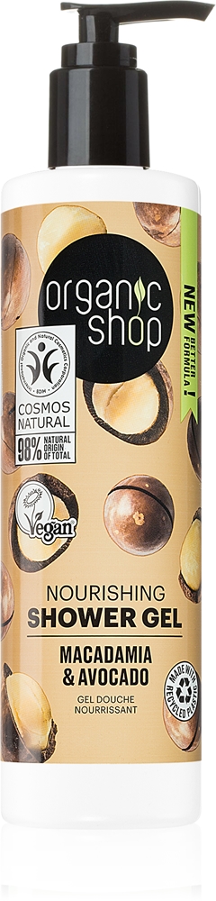 

Питательный гель для душа с макадамией и авокадо Organic Shop, 280 мл