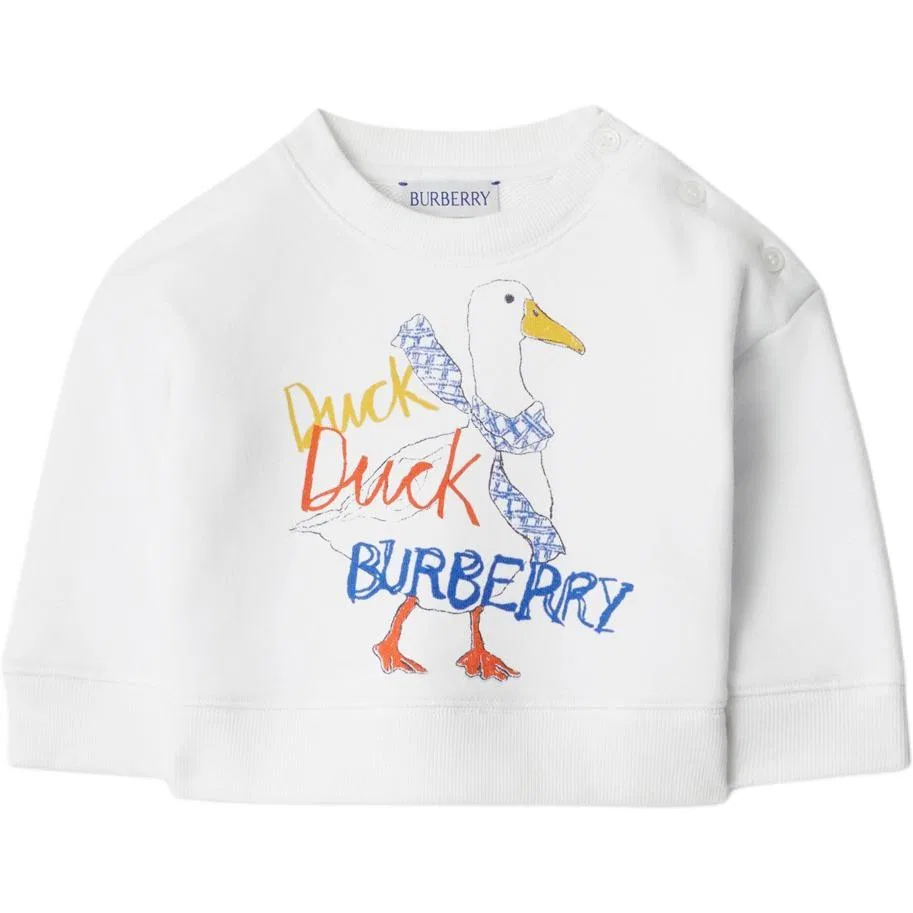 Свитшот белый Burberry для младенцев и малышей