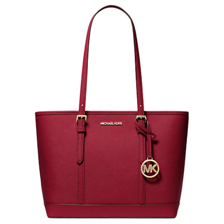 

Michael Kors Женская кожаная дорожная сумка Jet Set, маленькая, вишнево-красного цвета