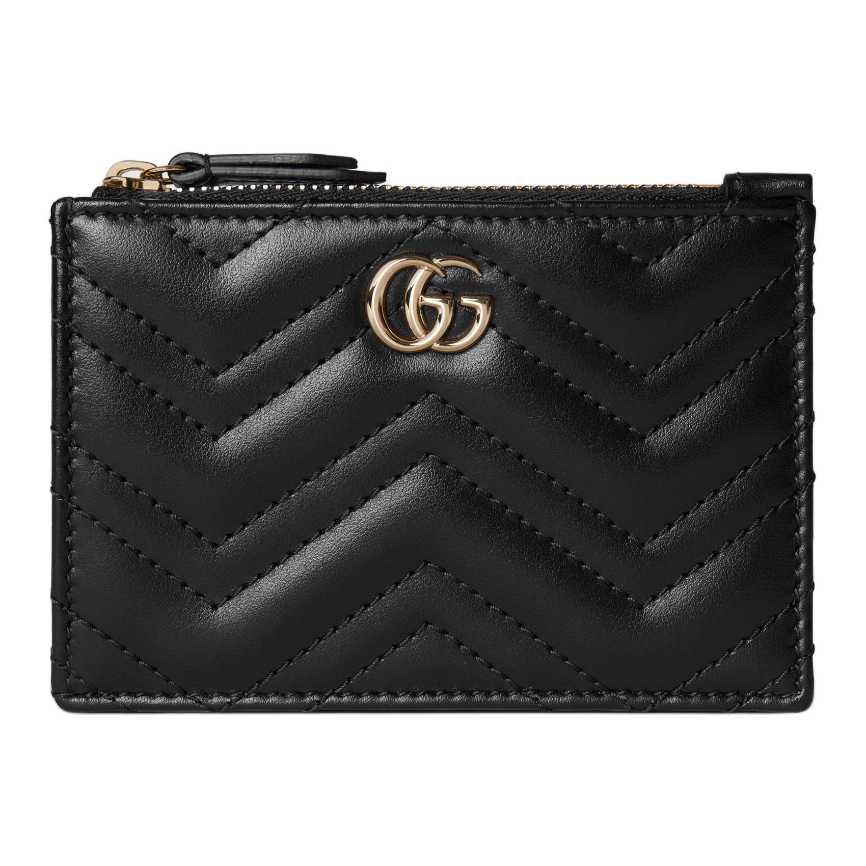 Кожаный кошелек для ключей GG Marmont Regular женский Black GUCCI, Set (Bag+Dust Bag) — фото 2