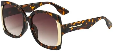 

Солнцезащитные очки 2027 квадратной формы для женщин, ретро-винтажные, большие, с градиентным переходом цвета, женские солнцезащитные очки MTZJH, Leopard Tea