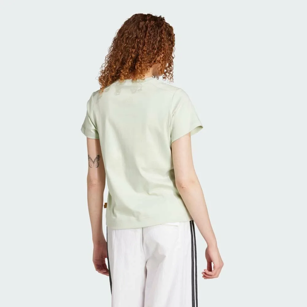 Футболка с коротким рукавом с графическим изображением кошки Adidas, green — фото 2