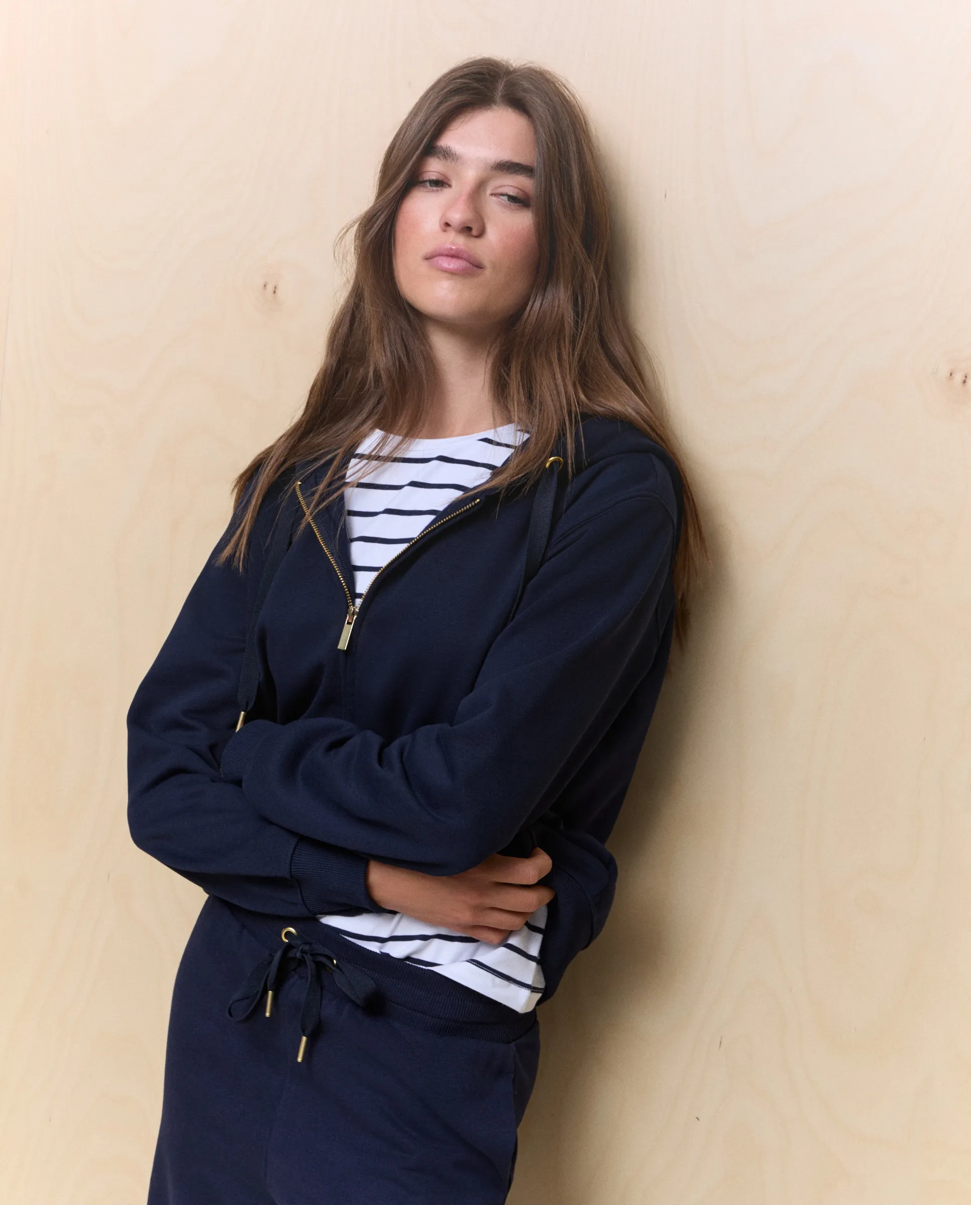 

Женская толстовка на молнии с капюшоном Easy Wear, темно-синий