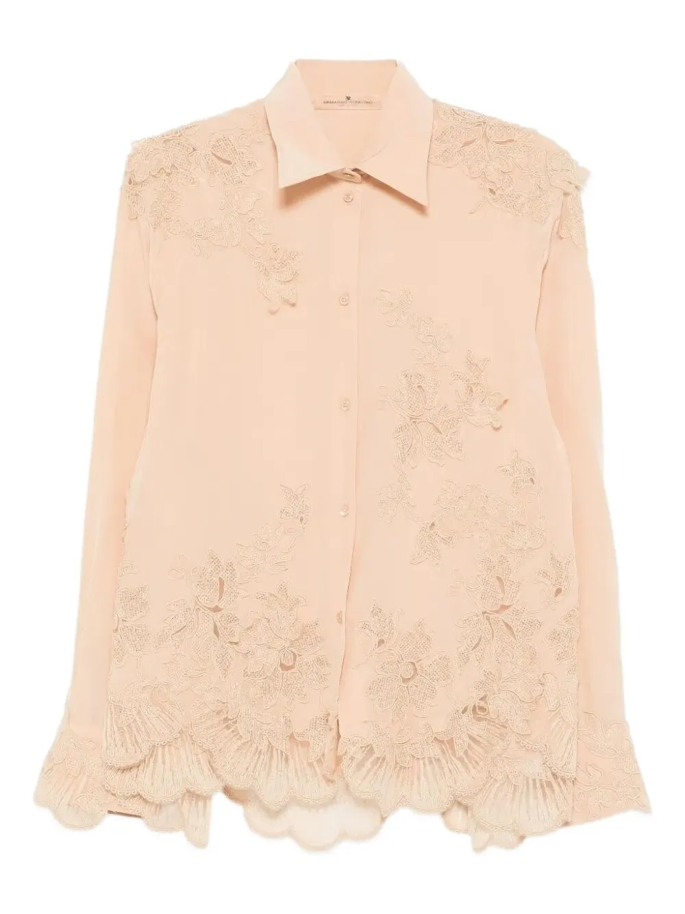 

Рубашка из кружев с цветочным узором Ermanno Scervino, нейтральный