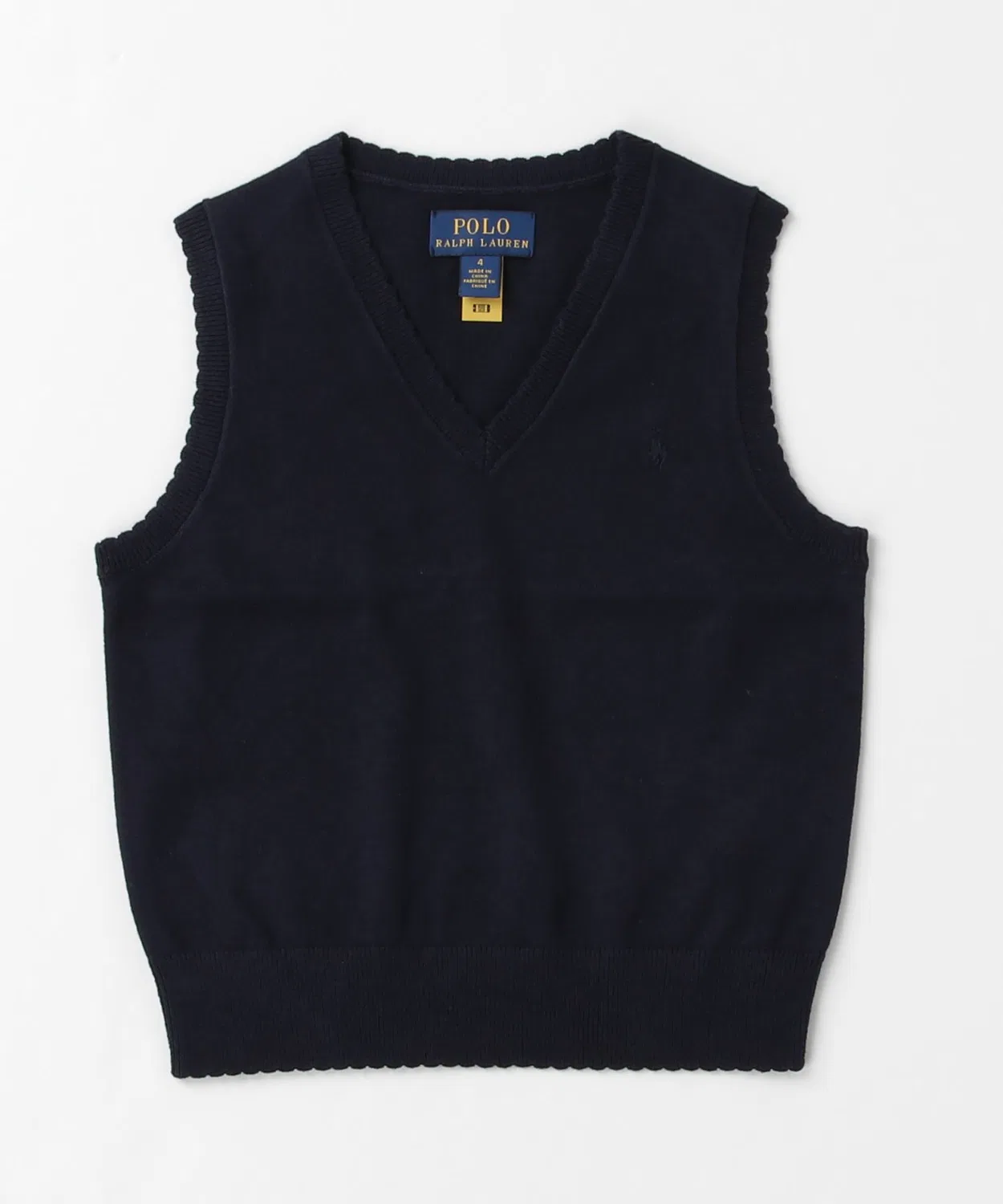 Детский жилет из хлопка с оборками Ralph Lauren, темно-синий — фото 2