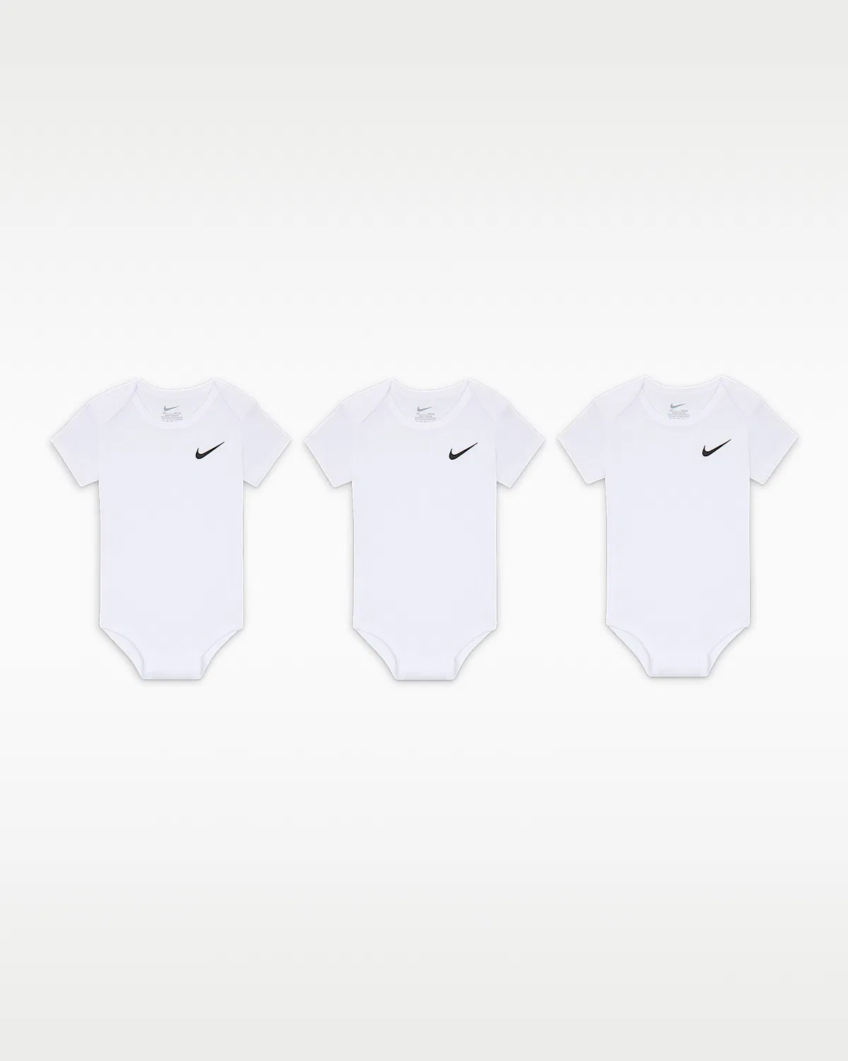 Baby (6-12M) Bodysuits (3-Pack) Nike Mini Me, White