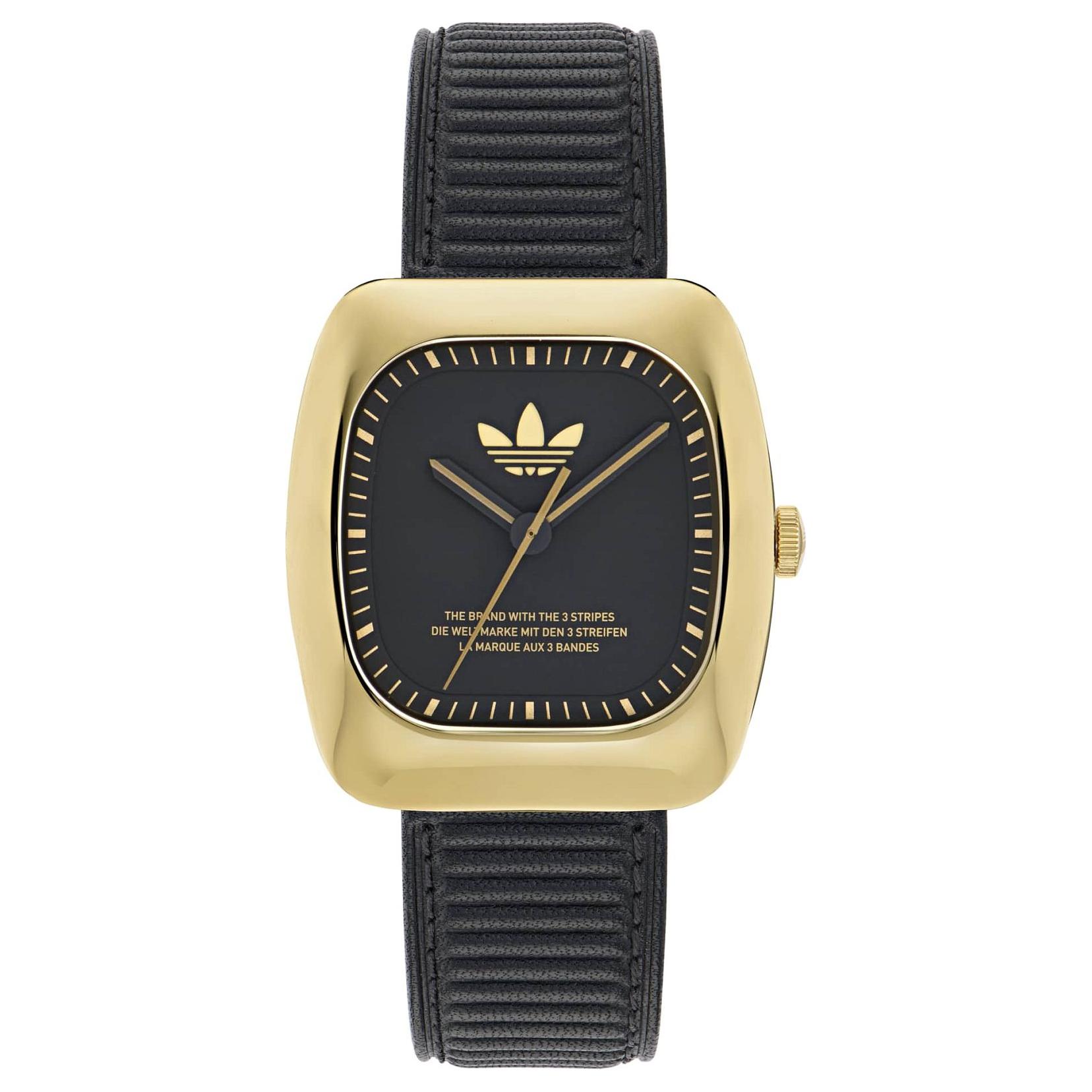 

Adidas Originals Наручные часы с кварцевым механизмом, кожаным ремешком, 37 мм, черный циферблат, унисекс
