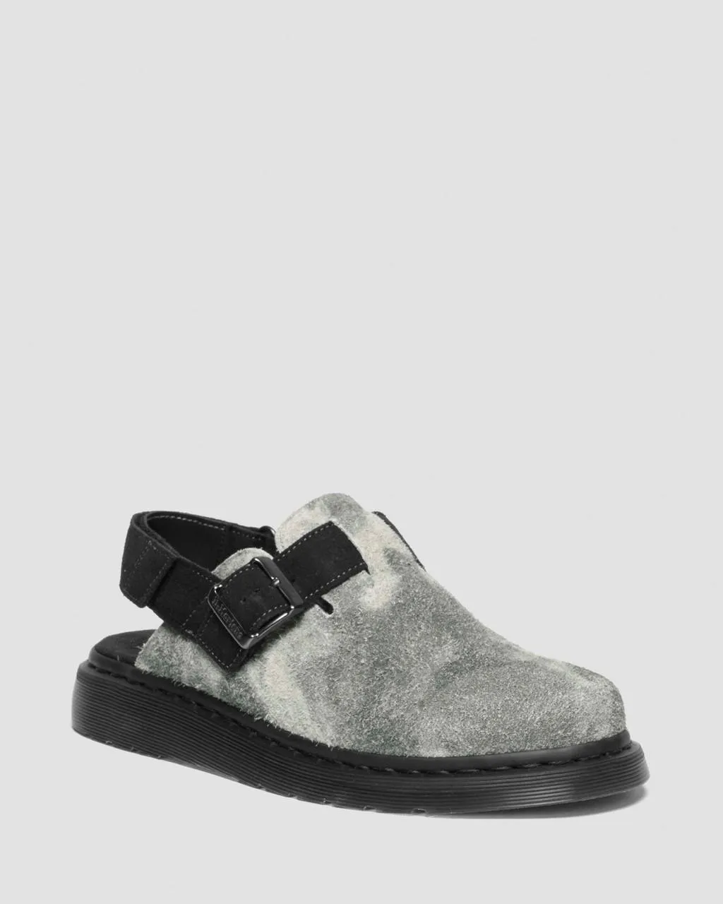 Мюли из замши с ворсистой пяткой Dr. Martens Jorge II, серый+черный
