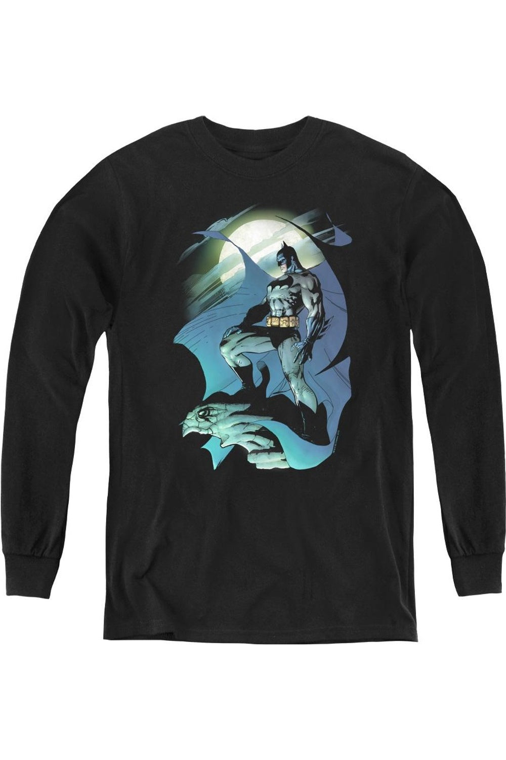 

Футболка с длинным рукавом для подростков Batman Glow Of The Moon Gildan, черный