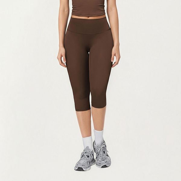 

Женские капри-леггинсы с высокой талией, гладкой компрессией и эластичной тканью Anna-Kaci, Brown