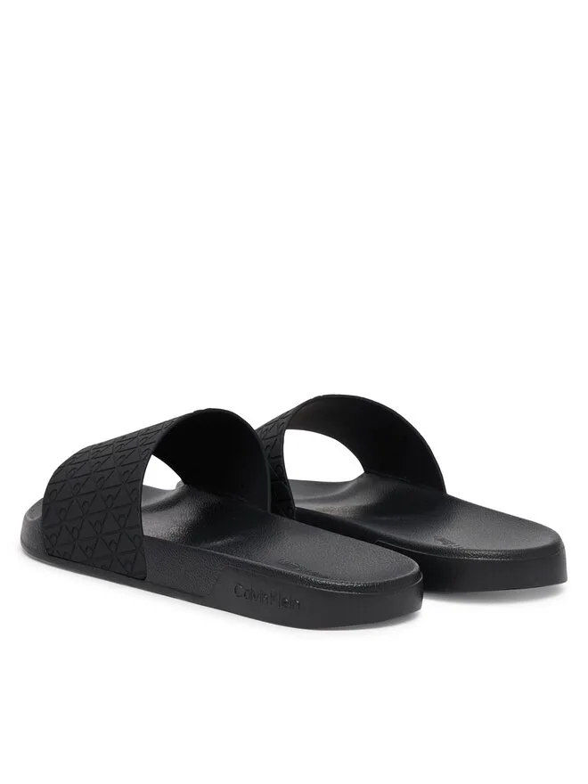 Calvin Klein Черные мюли Ess Slid Pu Aop HM0HM02110 — фото 3