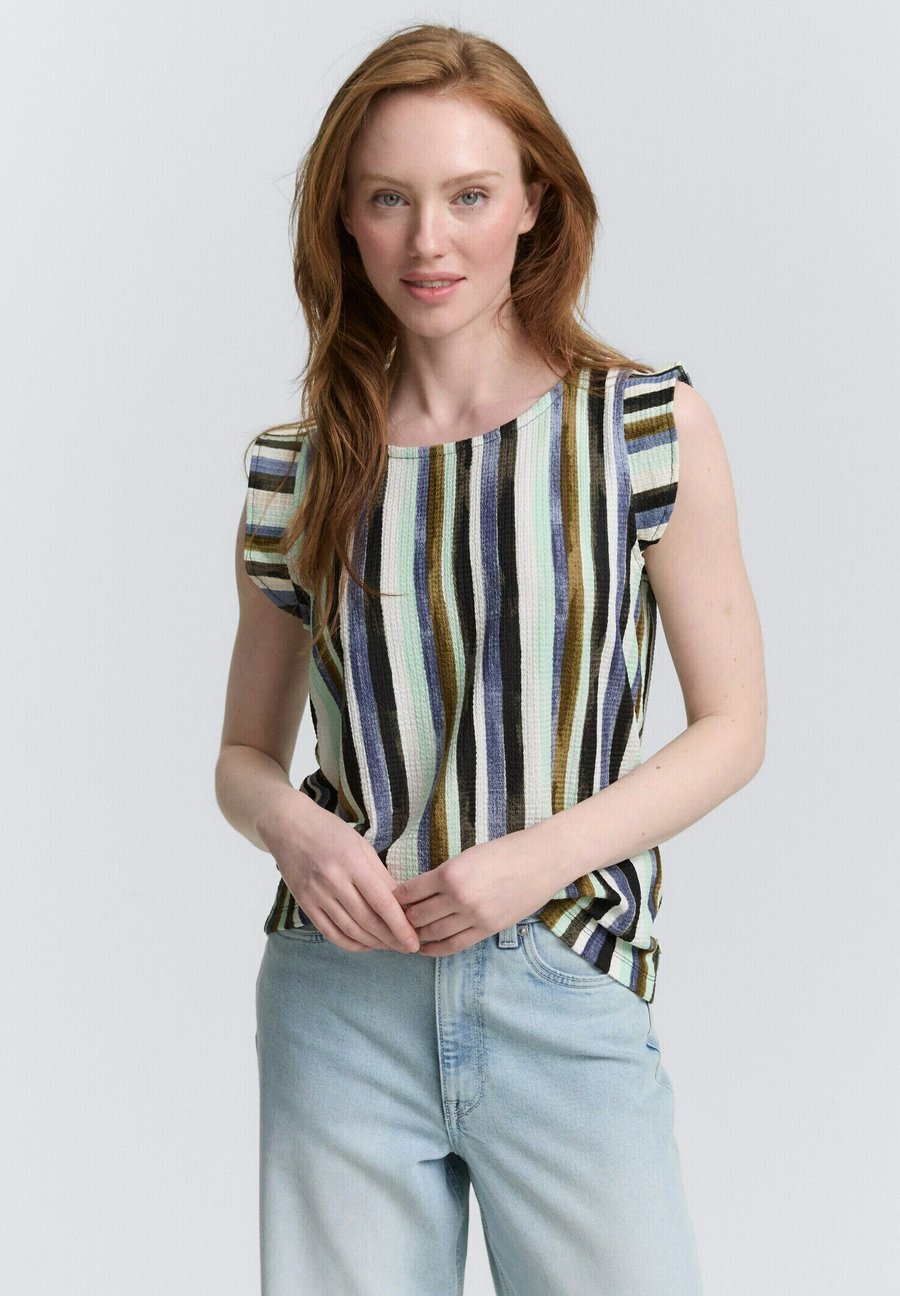 

Топ TOM TAILOR DENIM MIT FLÜGELÄRMELN, Watercolor Stripe/Black