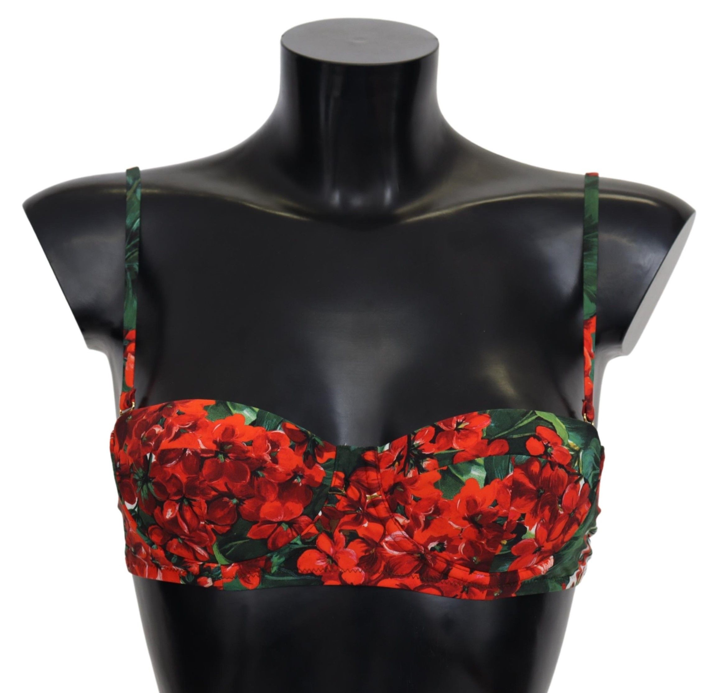 

Цветочный элегантный красный бикини-топ Dolce & Gabbana