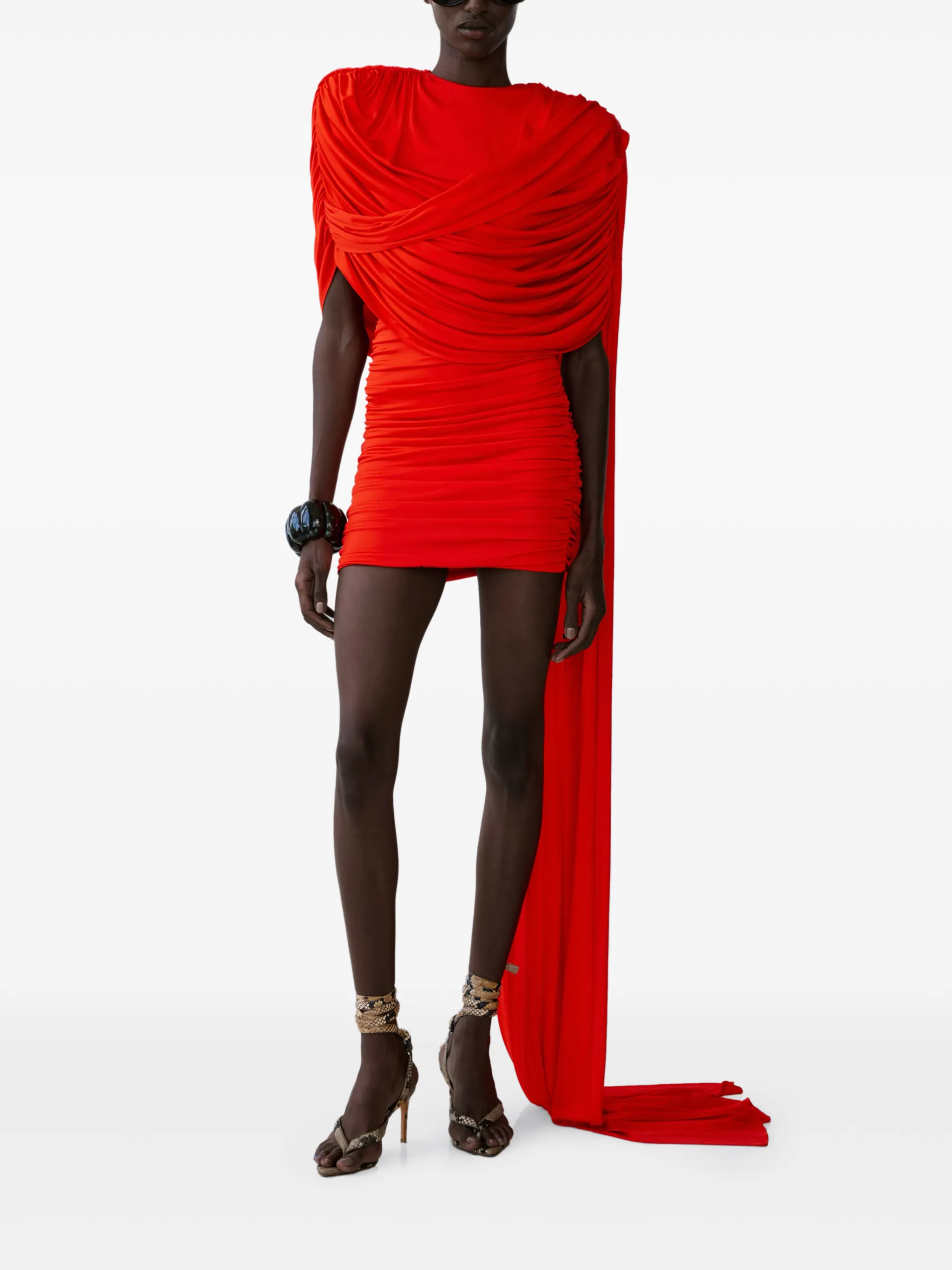 

Платье мини Khara с драпировкой The New Arrivals Ilkyaz Ozel, красный