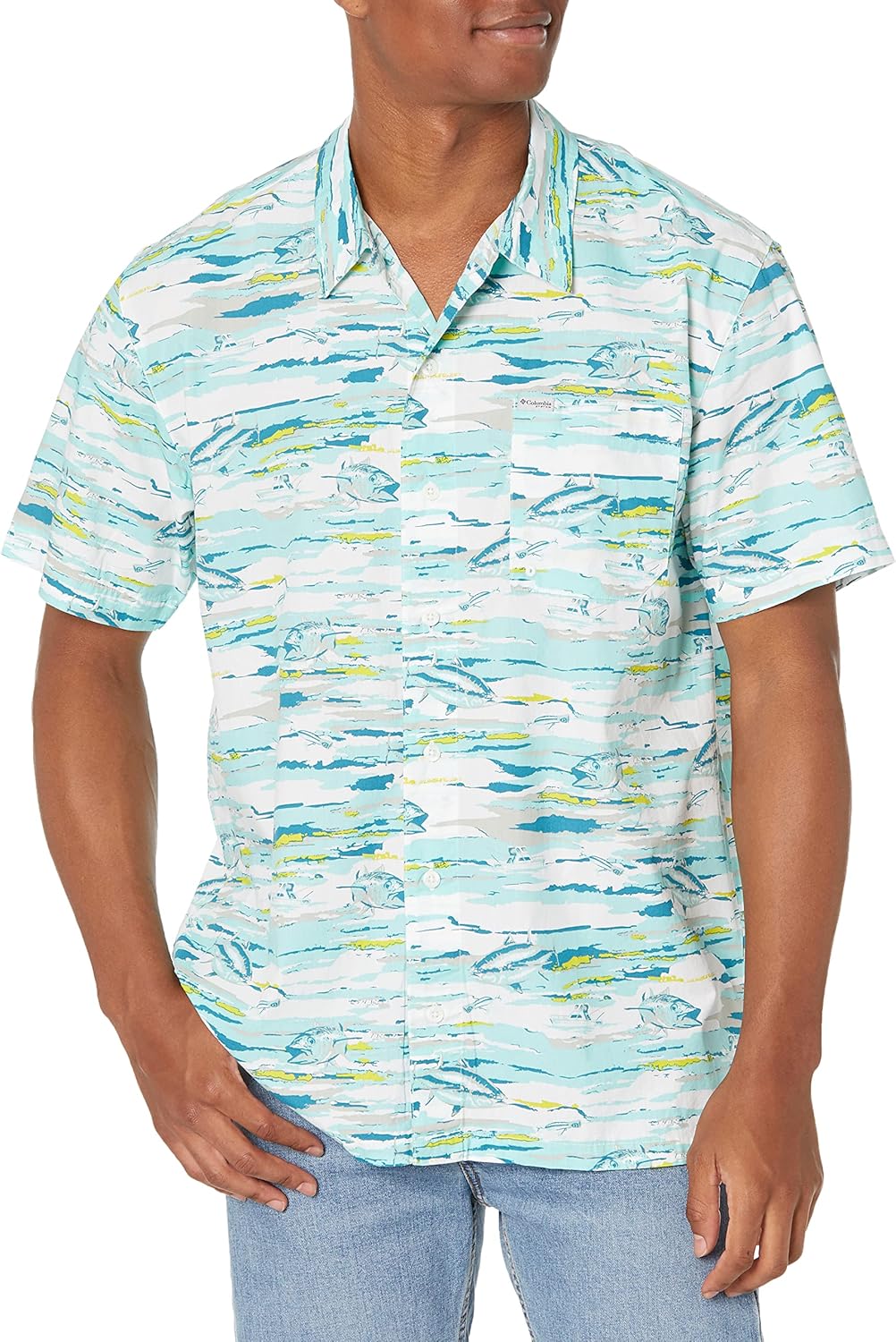

Мужская рубашка Columbia Super Tamiami с длинным рукавом, Gulf Stream Flatout Print