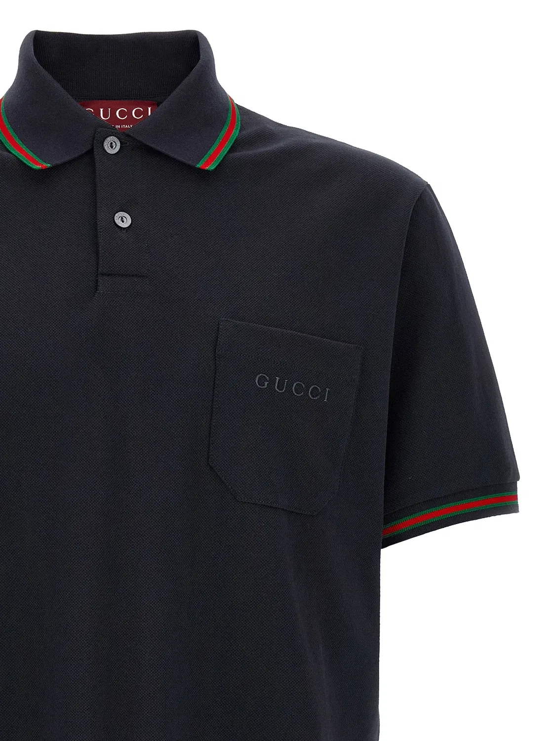 Поло GUCCI "Настро Веб", синий — фото 3