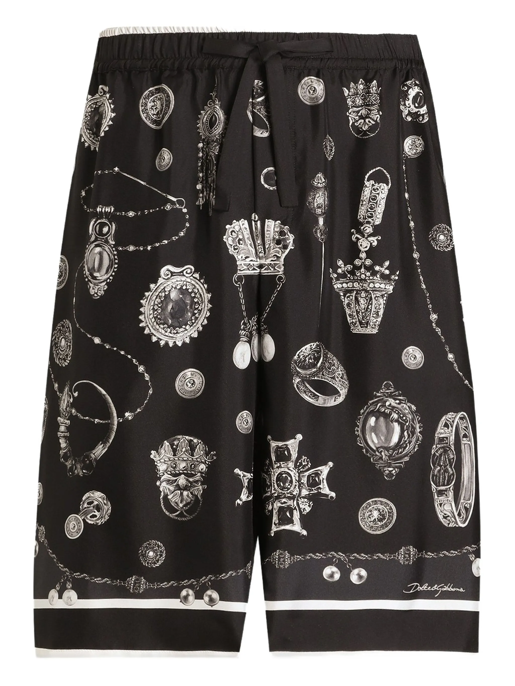 

Шорты с кулиской и принтом Dolce & Gabbana, черный