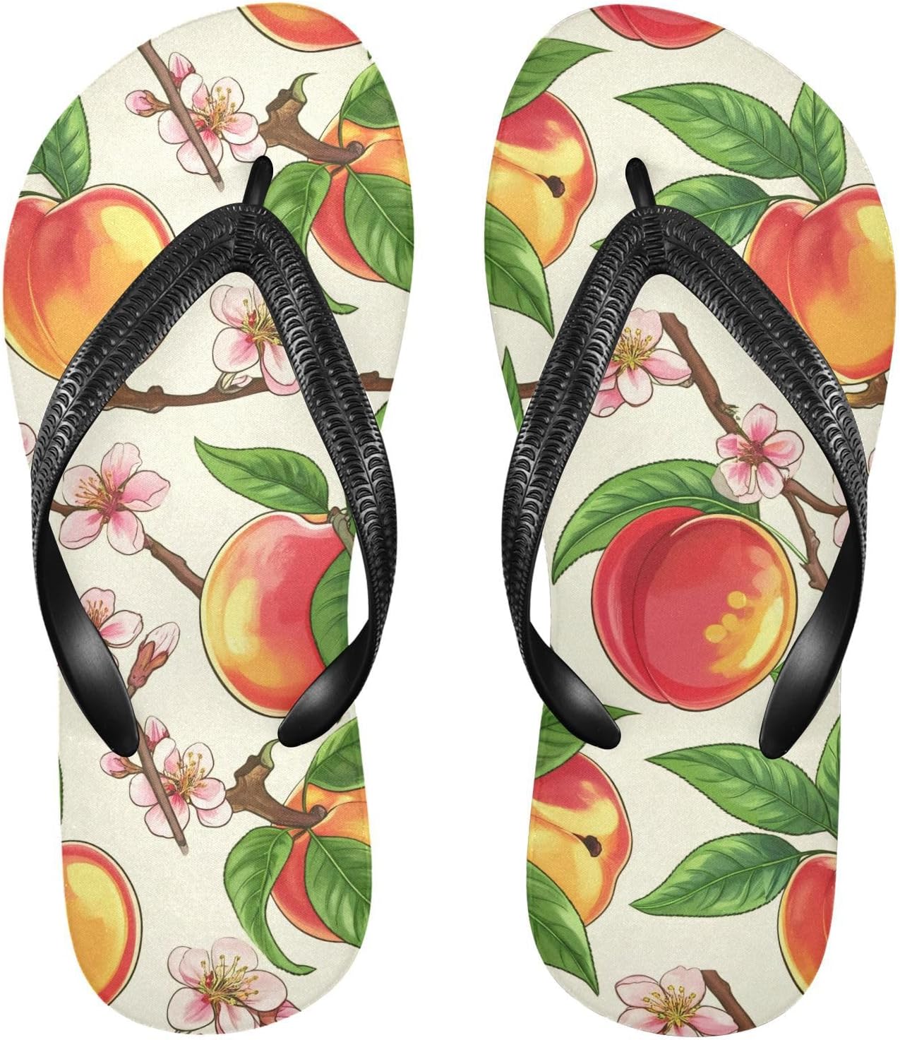 

Вьетнамки на пляж с рисунком персикового цвета, бежевые шлепанцы для душа, резиновые нескользящие летние шлепанцы для женщин и мужчин Sinestour