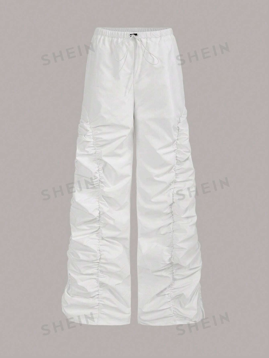 

Широкие брюки ICON, горпкор, кулиска на талии, плиссировка Shein, белый