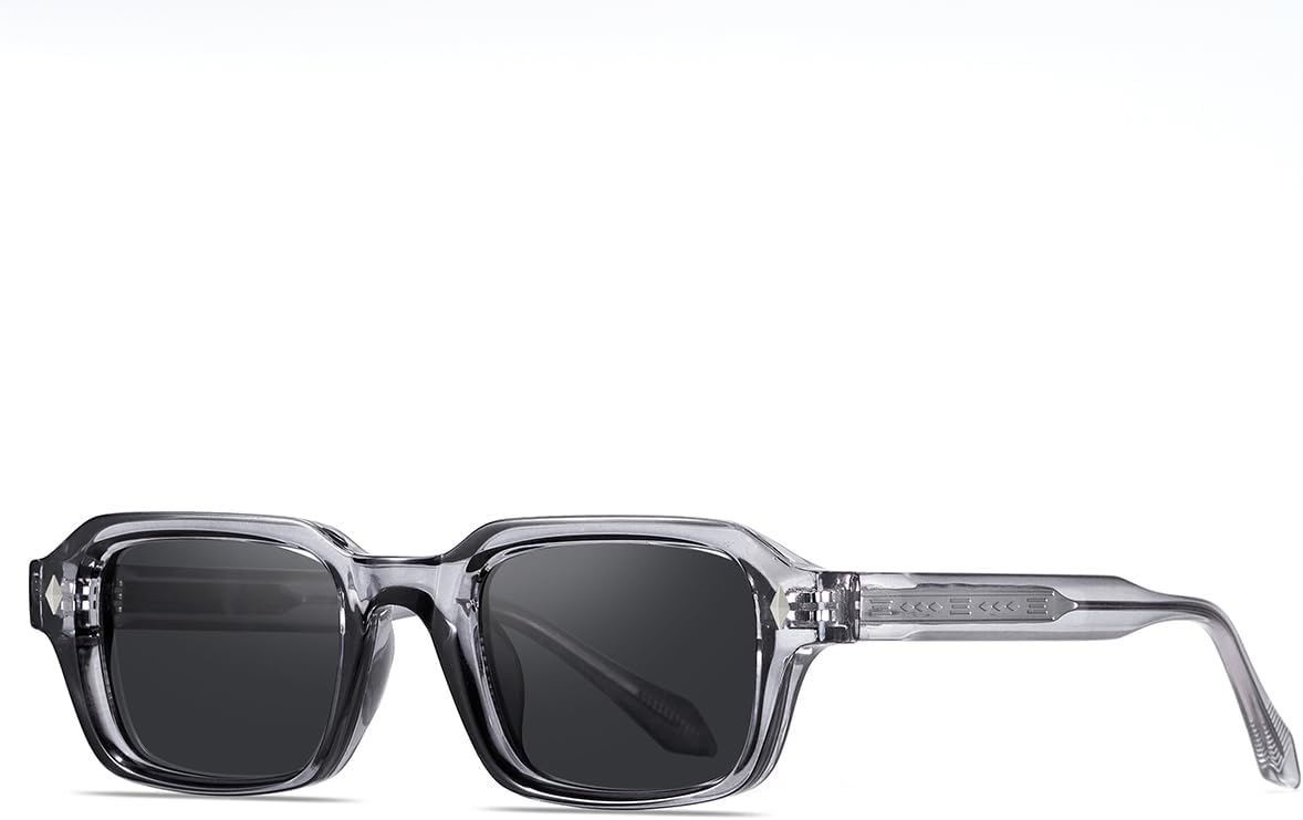 

Солнцезащитные очки в стиле ретро для женщин, с ацетатными дужками, защитой от УФ-излучения UV400, квадратной оправой и поляризацией, а также мужские солнцезащитные очки weiyuchen, Grey