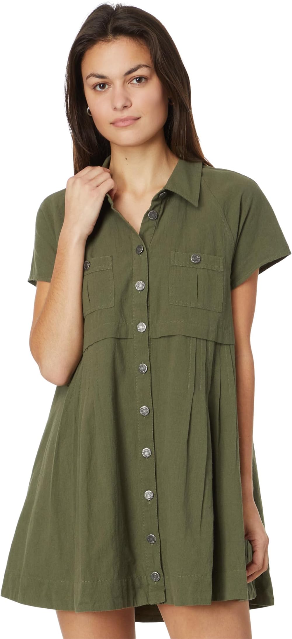 

Платье Free People Ronnie Poplin Mini Dress, цвет Garden Snake