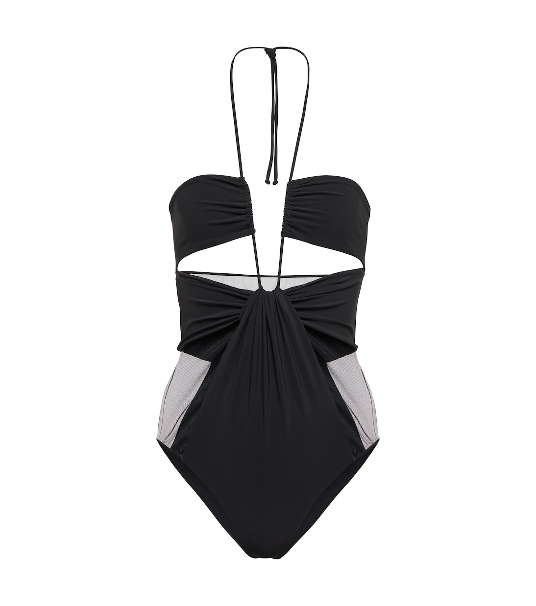 

Боди из сетки и джерси с завязками на шее Nensi Dojaka, черный