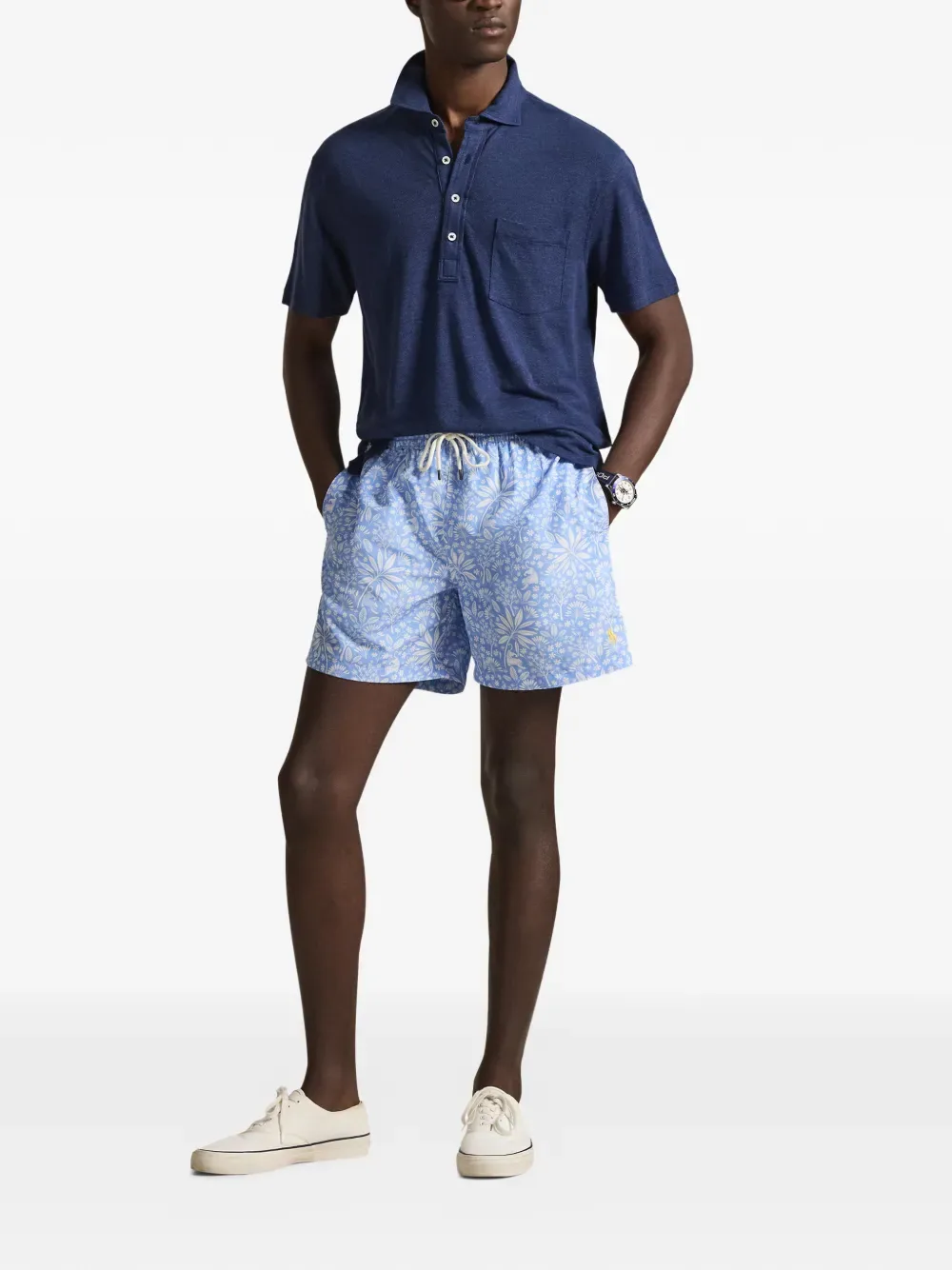 Плавки-шорты с цветочным принтом POLO RALPH LAUREN, синий — фото 2