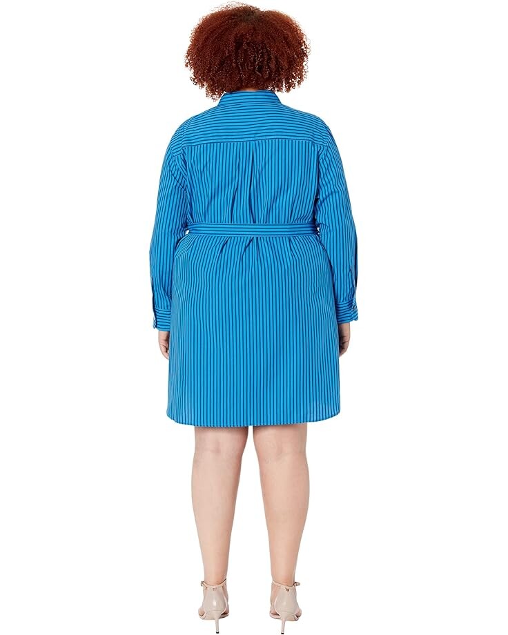 

Платье Draper James Plus Size Carly Shirtdress in Canopy Stripe, цвет Blue Aster
