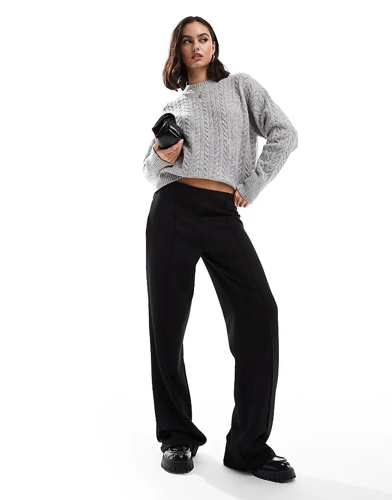 

Чистые брюки из черного скуба - ЧЕРНЫЙ ASOS DESIGN