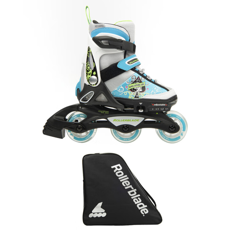 

RollerBlade Детские роликовые коньки для начинающих, регулируемые, яркий синий-черный, размер S (28-32)