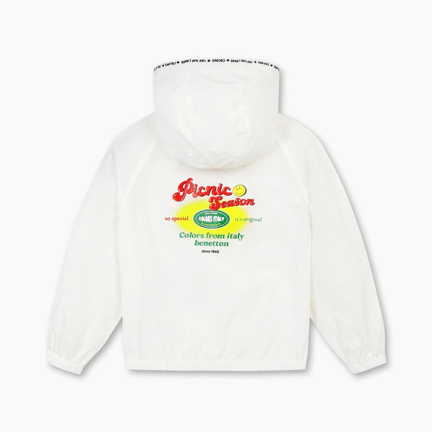 Детская ветровка Picnic из синтетической ткани цвета айвори от Benetton Kids — фото 2